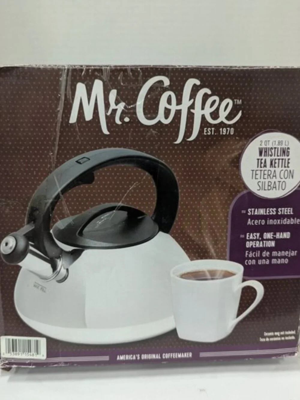Mr. Coffee Harpwell 2 Qt Stainless Steel Whistling Tea Kettle - Picture 1 of 5